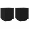 vidaXL Dulap de noapte cu sertar 2 pcs Stejar Negru 45 x 40 x 55 cm