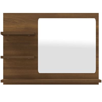 vidaXL Oglindă de baie, stejar maro, 60x10,5x45 cm, lemn compozit