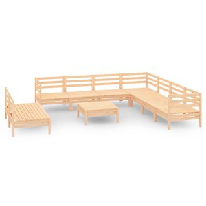 vidaXL Set mobilier de grădină, 10 piese, lemn masiv de pin