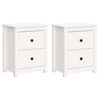 vidaXL Noptiere, 2 buc., alb, 50x35x61,5 cm, lemn masiv de pin