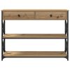 vidaXL Masă Consolă cu sertar stejar artizanal 100 x 28 x 75 cm