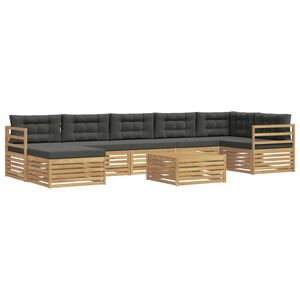 vidaXL Set de canapele de exterior 8 buc. Alb și antracit