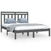 vidaXL Cadru de pat, gri, 140x190 cm, lemn masiv