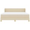 vidaXL Pat cu arcuri cu saltea cu headboard Crem 180 x 200 cm țesătură
