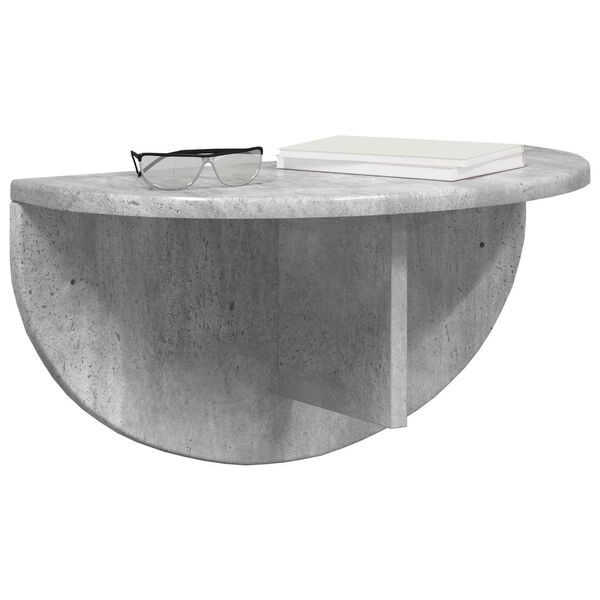vidaXL Raft de perete Gri din beton 48 x 24 x 24 cm Lemn compozit