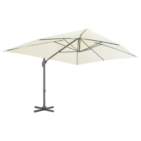 vidaXL Umbrelă de grădină &icirc;n consolă cu st&acirc;lp din aluminiu 400x300 cm, culoare nisip