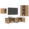 vidaXL Cabinet TV Pe perete 4 pcs Stejar Artizanal Lemn compozit