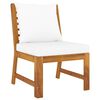 vidaXL Canapea de mijloc modulară cu perne crem, lemn masiv de acacia