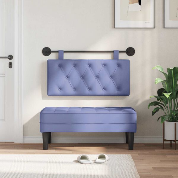 vidaXL Cap de pat suspendat Albastru Jeans 90 x 55 x 7 cm țesătură