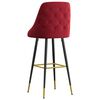 vidaXL Scaune de bar, 2 buc., roșu vin, catifea