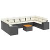 vidaXL Set canapele de grădină cu perne, 11 piese, negru, poliratan
