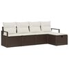vidaXL Set de canapele pentru grădină cu pernă 5 pcs Maro Rattan poli