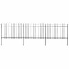 vidaXL Gard de grădină cu v&acirc;rf tip suliță din oțel 504x120 cm, negru