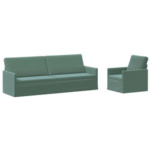 vidaXL Set de canapea 2 pcs Verde Mării Catifea