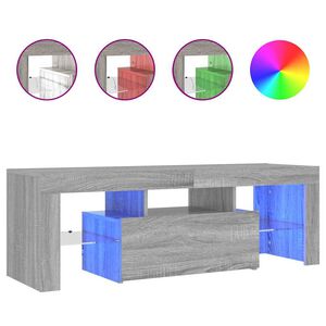 vidaXL Comodă TV cu lumini LED, gri sonoma, 120x35x40 cm