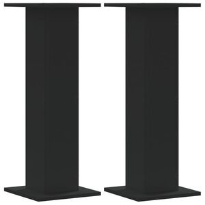vidaXL Noptiere, 2 buc., negru, 30x30x80 cm, lemn prelucrat