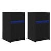 vidaXL Noptieră LED 2 buc. Stejar negru 38 x 34 x 61 cm Lemn prelucrat