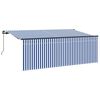 vidaXL Cortina Retractabilă Manual Albastru și Alb 400 x 200 cm