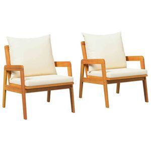 vidaXL Scaun pentru Grădină 2 pcs Ulei Natural Lemn Solid de Acacia