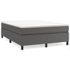 vidaXL Cadru de pat cu arcuri, gri, 140x200 cm, piele ecologică