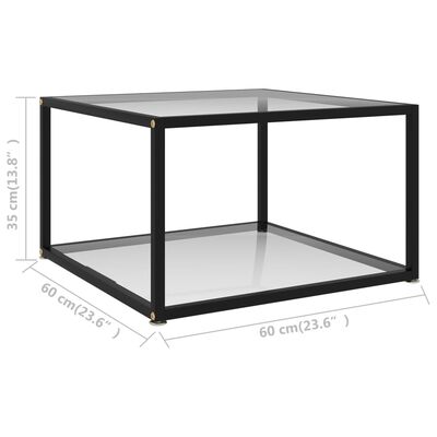 vidaXL Măsuță de cafea, transparent, 60x60x35 cm, sticlă securizată
