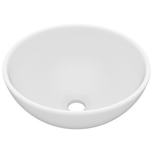 vidaXL Chiuvetă baie lux, alb mat, 32,5x14 cm, ceramică, rotund