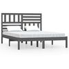 vidaXL Cadru de pat Small Double, gri, 120x190 cm, lemn masiv de pin
