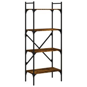 vidaXL Bibliotecă cu 4 niveluri, stejar fumuriu, 56x31,5x138,5 cm lemn