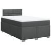 vidaXL Pat box spring cu saltea, gri &icirc;nchis, 120x200 cm, textil