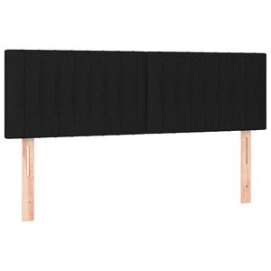 vidaXL Tăblii de pat, negru, 144x5x78/88 cm, textil