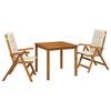 vidaXL Set de dining pentru grădină, 3 piese natural