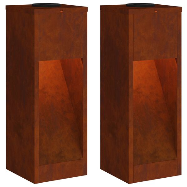 vidaXL Lampa de parcurs LED solar cu lumini cu baterie 2 pcs Bronz