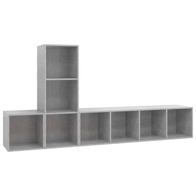 vidaXL Set de dulapuri TV, 3 piese, gri beton, PAL