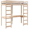 vidaXL Cadru de pat tip loft natural 90 x 200 cm Lemn de pin masiv