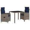 vidaXL Set dining pentru exterior 3 pcs poliratan