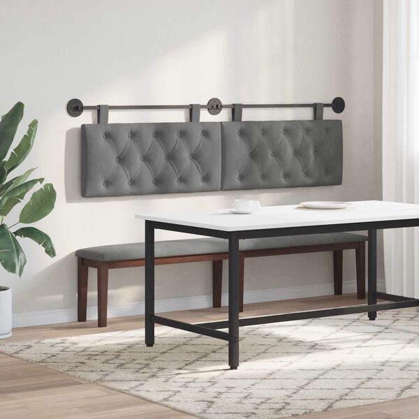 vidaXL Cap de pat suspendat Gri &icirc;nchis 170 x 55 x 7 cm Catifea