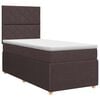 vidaXL Pat boxspring cu saltea Maro &icirc;nchis 90 x 190 cm Țesătură