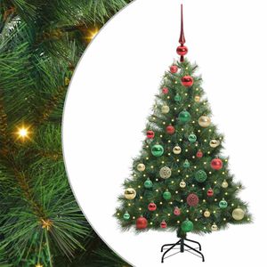 vidaXL Brad de Crăciun artificial cu 150 LED Verde 120 cm PE și PVC