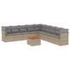 vidaXL Set canapele de grădină cu perne, 10 piese, bej, poliratan