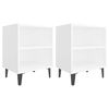 vidaXL Noptiere cu picioare metalice, 2 buc, alb, 40x30x50 cm