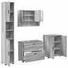 vidaXL Set de mobilier pentru baie cu sertar cu raft 4 pcs Gri Sonoma