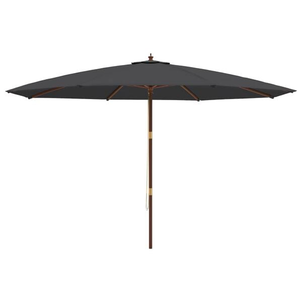 vidaXL Umbrelă de soare de grădină st&acirc;lp din lemn, negru, 400x273 cm