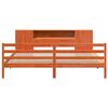 vidaXL Pat cu bibliotecă fără saltea maro 200x200 cm lemn masiv de pin
