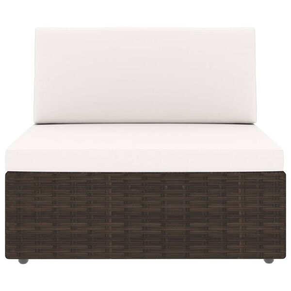 vidaXL Set mobilier de grădină, 7 piese, maro, poliratan