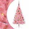 vidaXL Pom de Crăciun artificial pre-iluminat Roz 150 cm PVC