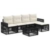 vidaXL Set de canapele pentru grădină 6 pcs Negru și Alb crem