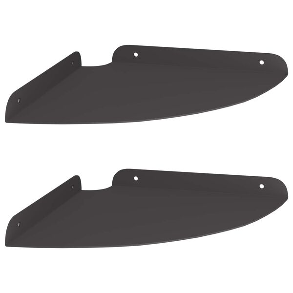 vidaXL Raft Suspendat pentru Colț cu raft 2 pcs Negru 24 x 24 x 2 cm