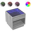 vidaXL Noptieră cu LED infinity, gri sonoma, 50x50x50 cm