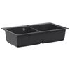 vidaXL Chiuvetă de bucătărie cu bazin dublu Granite 86 x 51 x 30 cm