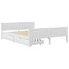 vidaXL Cadru pat cu 2 sertare, alb, 140x200 cm, lemn masiv pin